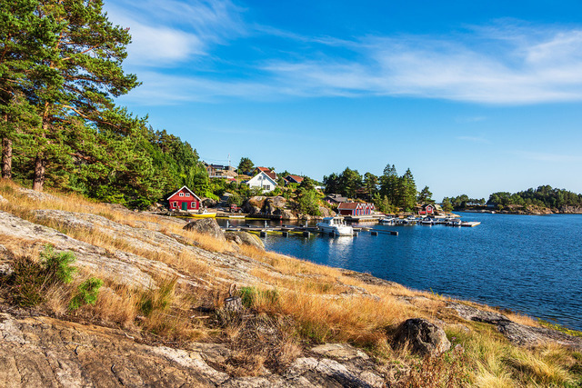 Landschaft an der Bucht Stølekilen bei Søgne in Norwegen | Landschaft an der Bucht Stølekilen bei Søgne in Norwegen.