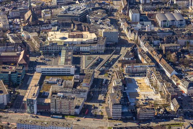 Bottrop220201400 | Luftbild, City mit Busbahnhof in der Altstadt, Bottrop, Ruhrgebiet, Nordrhein-Westfalen, Deutschland