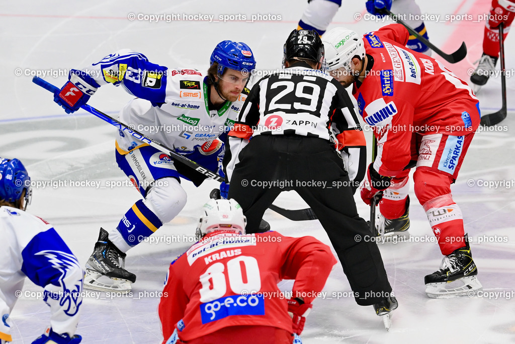 EC GRAND Immo VSV vs. EC KAC 10.12.2021 | Chris Collins, Thomas Koch, Referee, PIRAGIC TRPIMIR