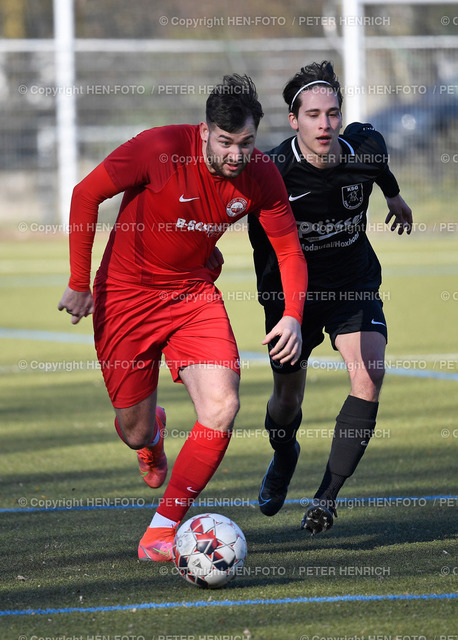 Fussball KOL DA GG KSG Brandau - RW Walldorf II © HEN-FOTO | Fussball Kreisoberliga Darmstadt Groß-Gerau KSG Brandau - RW Walldorf II (1:1) 27.02.2022 v li 4 Kenan Guerbuez (W) 11 Jonas Lautenschläger (B) copyright by Peter Henrich HEN-FOTO - Realizzato con Pictrs.com