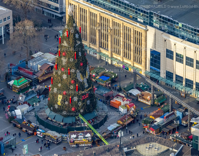 Dortmund211201518-2 | Luftbild, Deutschlands größter Weihnachtsbaum auf dem Hansaplatz in der City in Dortmund, Ruhrgebiet, Nordrhein-Westfalen, Deutschland