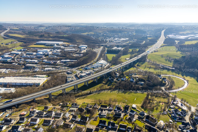 Olpe220207324A45-Autobahnbruecke-Dahl | Autobahnbrücke Talbrücke Saßmicke der Autobahn A45 Sauerlandlinie, Saßmicke, Olpe, Sauerland, Nordrhein-Westfalen, Deutschland