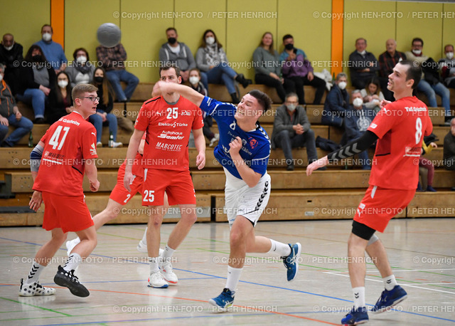 Handball Landesliga Männer TSV Pfungstadt - TuS Griesheim © HEN-FOTO | Handball Landesliga Männer TSV Pfungstadt - TuS Griesheim (33:31) am 26.02.2022 (Hessen) li 47 Marc Schäfer (G) Mi 25 Gerrit Christiansen (G) re 8 Ben Feldmann (Pf) re 8 Joschua Lugert (G) copyright by Peter Henrich HEN-FOTO - Realized with Pictrs.com